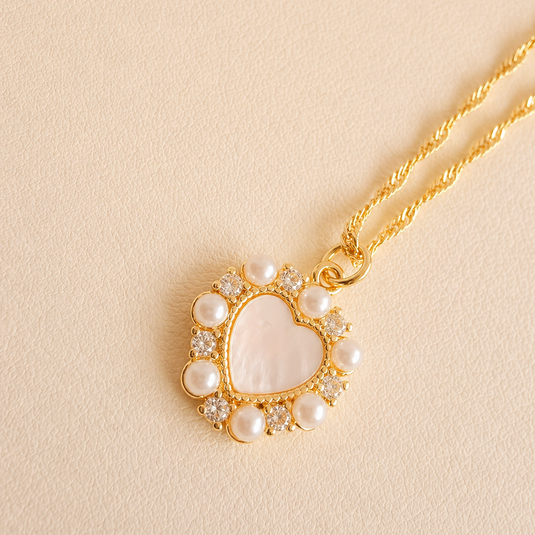 Cadena Corazón Perlado