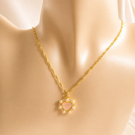 Cadena Corazón Perlado